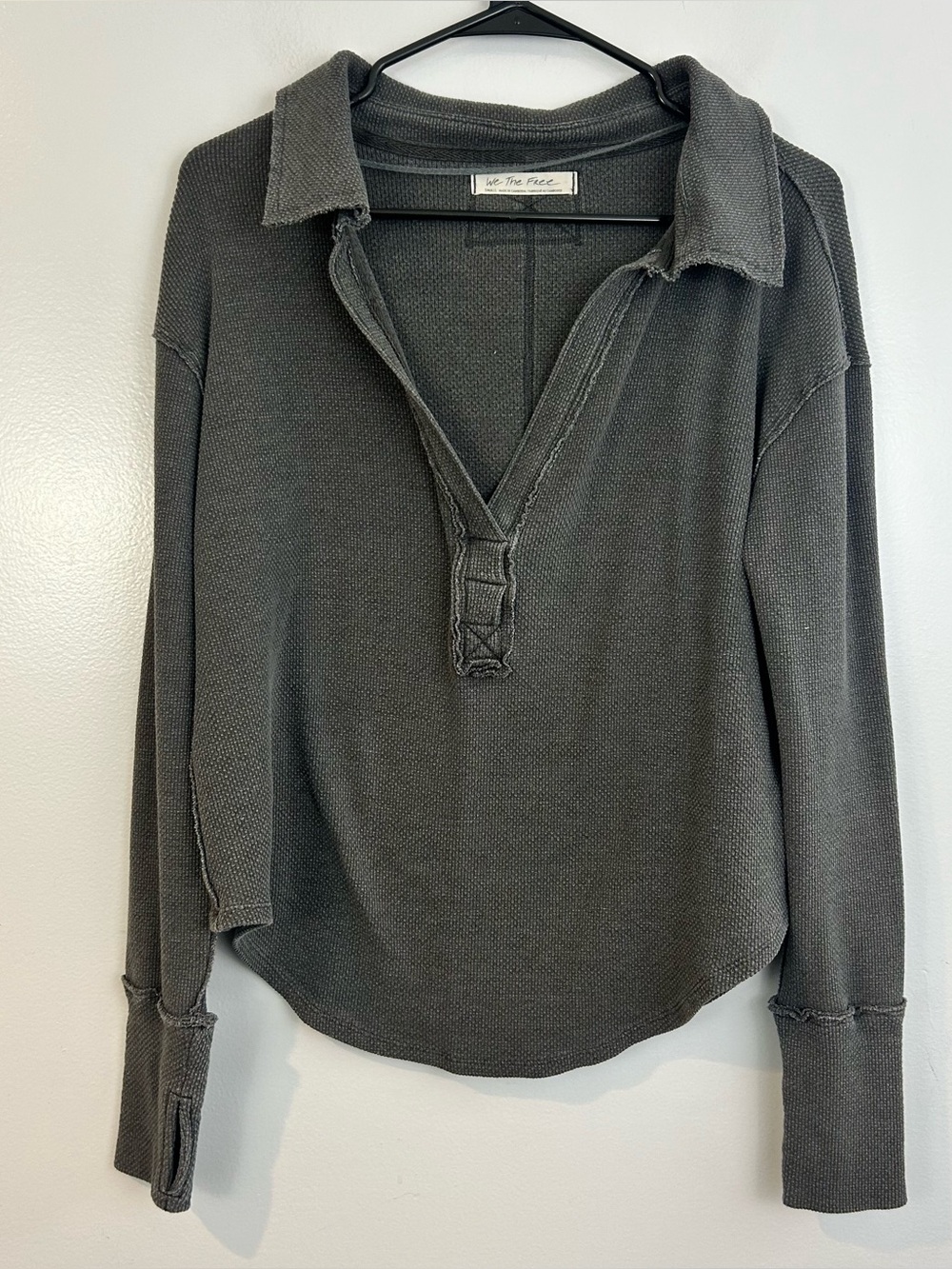 We the Free People Ankakin Thermal Longsleeve Oversized Top Size Small